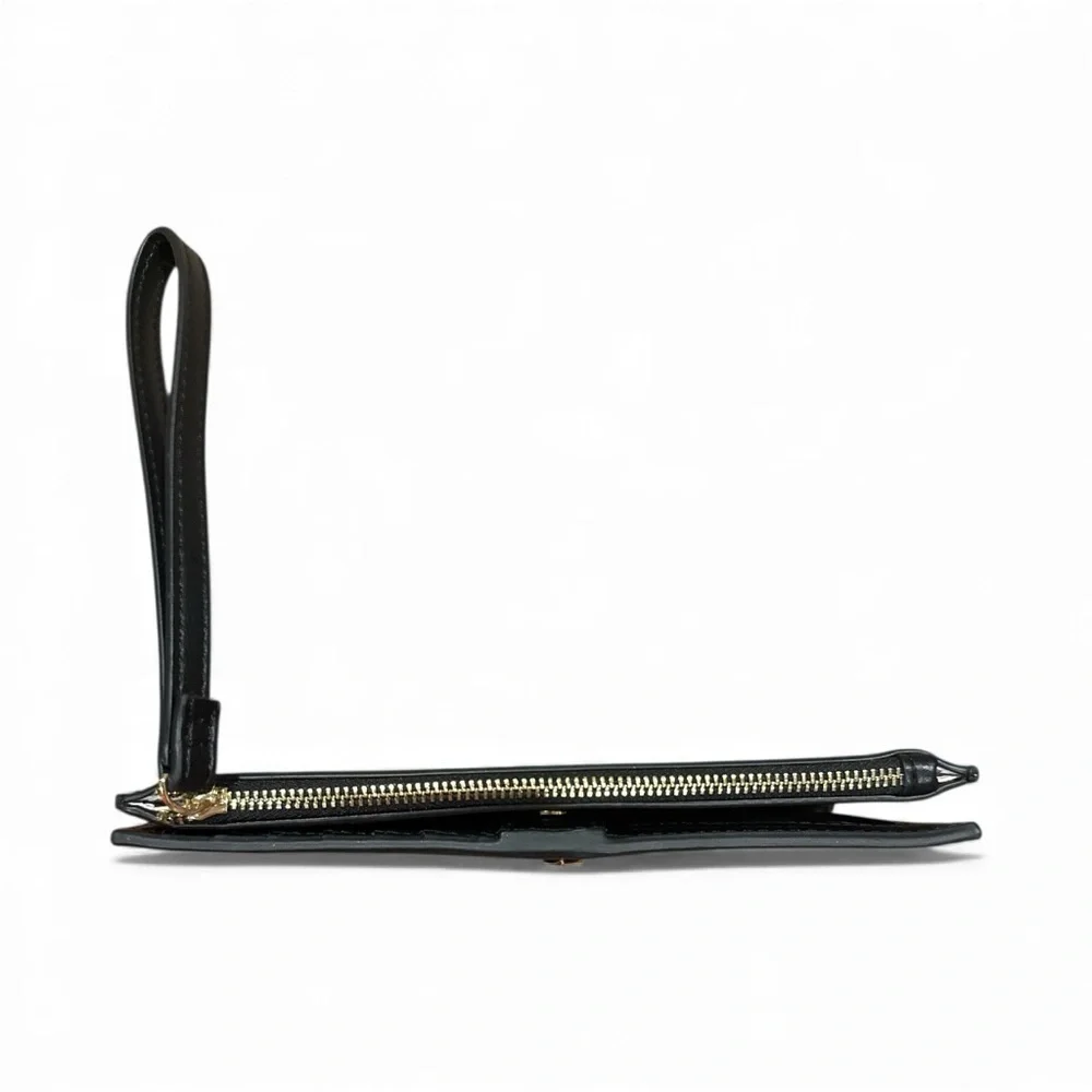 On 34th Elegant Black Wristlet with Gold Accent